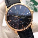 Vacheron Constantin Perpetual Calendar Copy Watches Rose Gold Black Dial